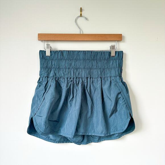 Free People Movement Way Home High Waist Shorts Blue M - Picture 1 of 11